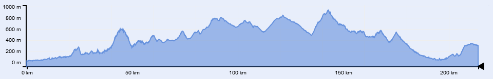 Diagram, altitude above sea level during the route